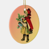  meisje in Kaapverdië en kerstversiering met Bonne Keramisch Ornament (Rechts)