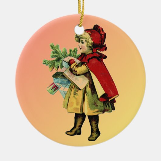  meisje in Kaapverdië en kerstversiering met Bonne Keramisch Ornament (Voorkant)