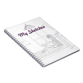 Meisje in kamer schetsboek notitieboek (Rechterzijde)