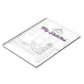 Meisje in kamer schetsboek notitieboek (Linkerzijde)