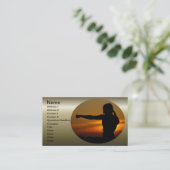 Meisje in Karate Sunset Visitekaartje (Staand voorkant)