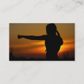 Meisje in Karate Sunset Visitekaartje (Achterkant)