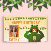 Meisje in Kikker Hoodie Sterren Foto Verjaardag Ac Spandoek