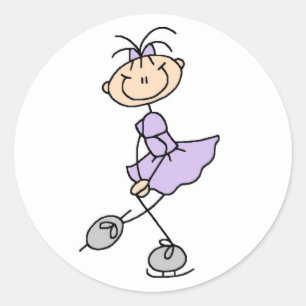 Meisje in Lila schaatser Sticker