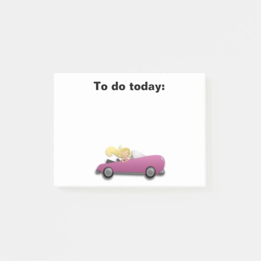 Meisje in magenta / roze auto Post It-notitie Post-it® Notes (Voorkant)