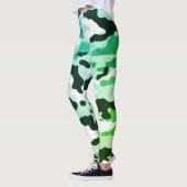 Meisje in Mode Groen Blauw Zwart & Wit Leger Leggings (Links)