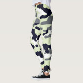 Meisje in Mode Groen Zwart & Wit Leger Leggings (Links)