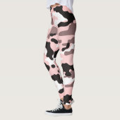 Meisje in Mode Roze Zwart & Wit Leger Leggings (Links)