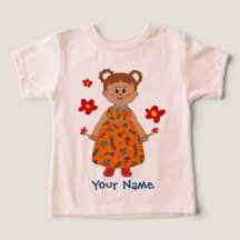 Meisje in oranje jurk (Bunbraid) Aangepaste naam T