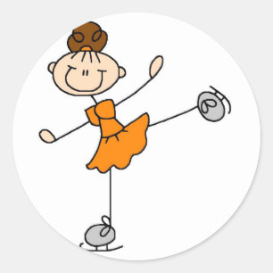 Meisje in Oranje schaatser Sticker