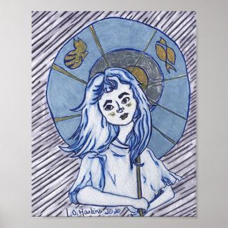 Meisje in Parasol Poster