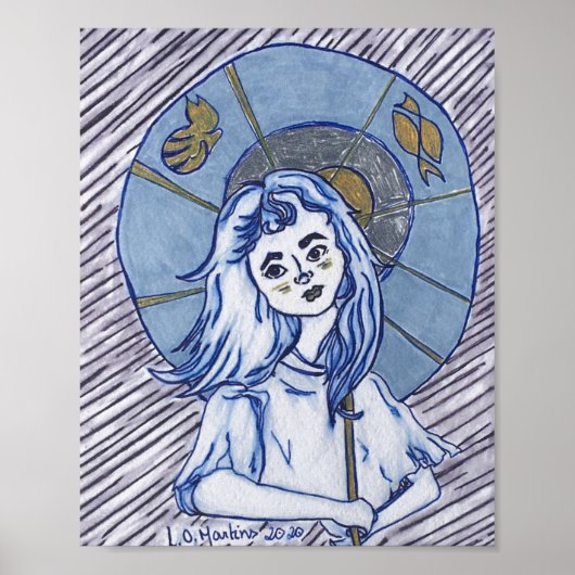 Meisje in Parasol Poster (Voorkant)