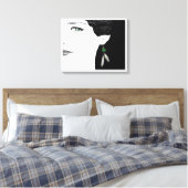 Meisje in parel oorbel mode illustratiekunst canvas afdruk (Insitu (Slaapkamer))