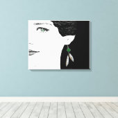 Meisje in parel oorbel mode illustratiekunst canvas afdruk (Insitu (Houten vloer))