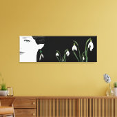 Meisje in parel oorbel mooie mode-illustratie canvas afdruk (Insitu (Woonkamer))