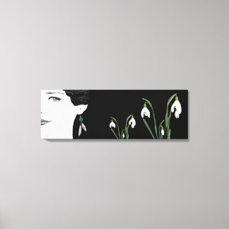 Meisje in parel oorbel mooie mode-illustratie canvas afdruk