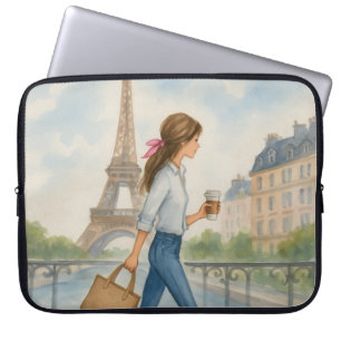 Meisje in Parijs Laptop Sleeve
