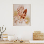 Meisje in Pink Bonnet Poster (Keuken)