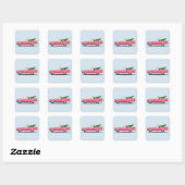 MEISJE IN PINK CLASSIC CADDY KERST STICKERS (Vel)