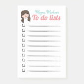 Meisje in Ponytails om lijsten te doen Post-it® Notes (Voorkant)