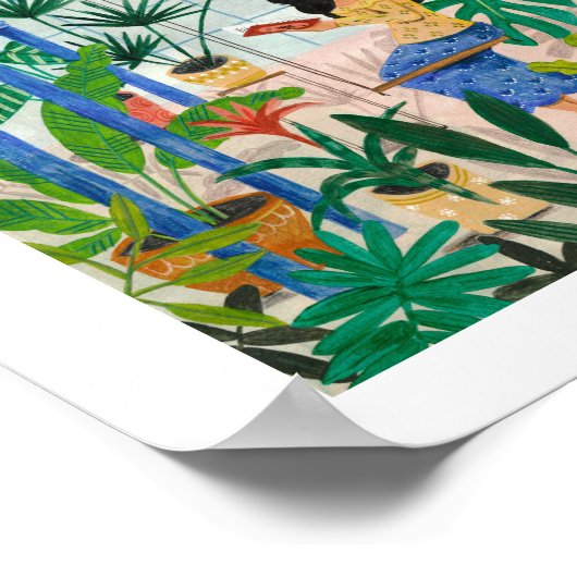 Meisje in poster ter illustratie van de glastuinle (Hoek)