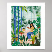 Meisje in poster ter illustratie van de glastuinle (Voorkant)