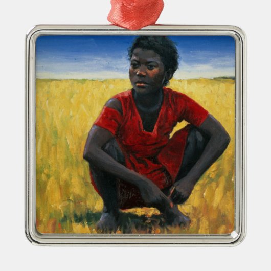 Meisje in Red 1992 Metalen Ornament (Voorkant)