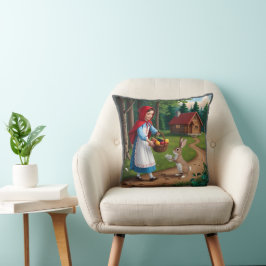 Meisje in Redhood met Bunny Kussen