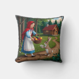 Meisje in Redhood met Bunny Kussen