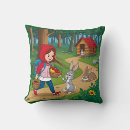 Meisje in Redhood met Bunny Kussen