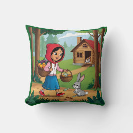 Meisje in Redhood met Bunny Kussen