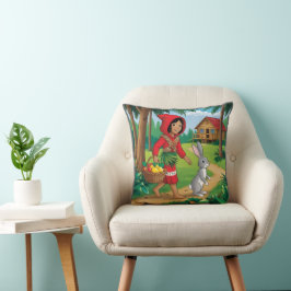 Meisje in Redhood met Bunny Kussen