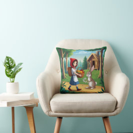 Meisje in Redhood met Bunny Kussen