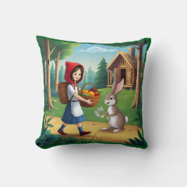 Meisje in Redhood met Bunny Kussen