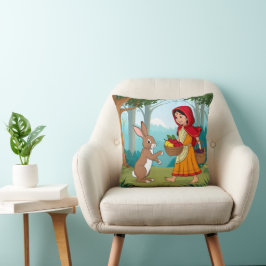 Meisje in Redhood met Bunny Kussen