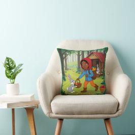 Meisje in Redhood met Bunny Kussen