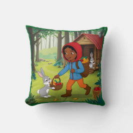 Meisje in Redhood met Bunny Kussen