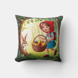 Meisje in Redhood met Bunny Kussen