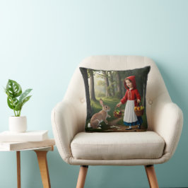 Meisje in Redhood met Bunny Kussen