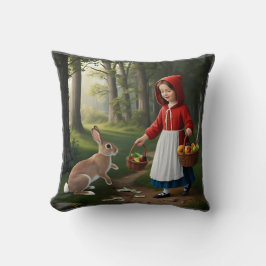 Meisje in Redhood met Bunny Kussen