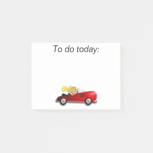 Meisje in rode auto Post It-notitie Post-it® Notes (Voorkant)