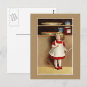  meisje in Rode Dress en pompoenpies Briefkaart (Voorkant / Achterkant)