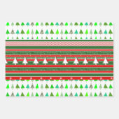 Meisje in rode jas met sneeuwman geplakte bomen inpakpapier vel (Voorkant 3)