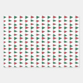 Meisje in rode jas met sneeuwman geplakte bomen inpakpapier vel (Voorkant 2)