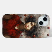 Meisje in rode moderne kunst Case-Mate iPhone case (Achterkant (horizontaal))