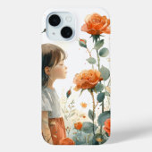 Meisje in Roos Tuin | Juni Geboorte Bloem | Waterc Case-Mate iPhone Case (Achterkant)