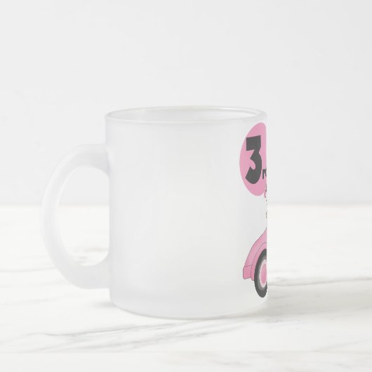 Meisje in Roze Auto 3e Verjaardag Tshirts en gesch Matglas Koffiemok (Links)