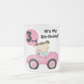 Meisje in Roze Auto 3e Verjaardag Tshirts en gesch Matglas Koffiemok (Center)