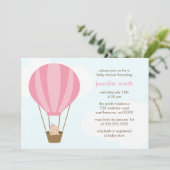 Meisje in roze ballon Baby shower Kaart (Staand voorkant)