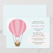 Meisje in roze ballon Baby shower Kaart (Voorkant / Achterkant)